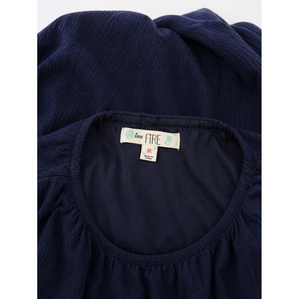 Love Fire Navy Lace Dress Flowy Boho Mini Above Knee M Size - Picture 3 of 3